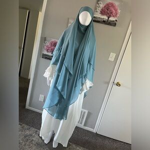 Two layers khimar with beautiful batwing sleeve Arabian dress😍niqab,hijab abaya